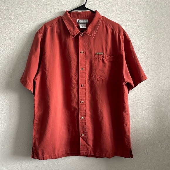 Columbia Other - Columbia Mens Burnt Orange Button Down Top Size Large